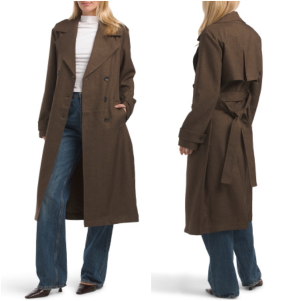 Nwt Bagatelle Collection Women's Brown Relaxed City Trench Coat